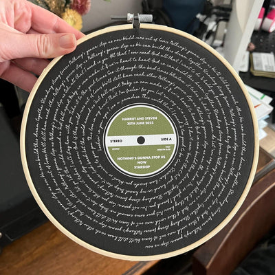 Customer photo — vinyl record cotton canvas