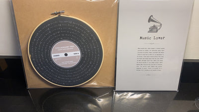 Customer photo — Personalised Song Lyrics Vinyl Record Cotton Canvas Circular Frame