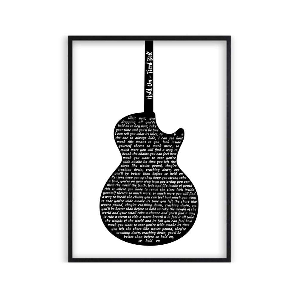 Personalised Guitar Lyrics Print