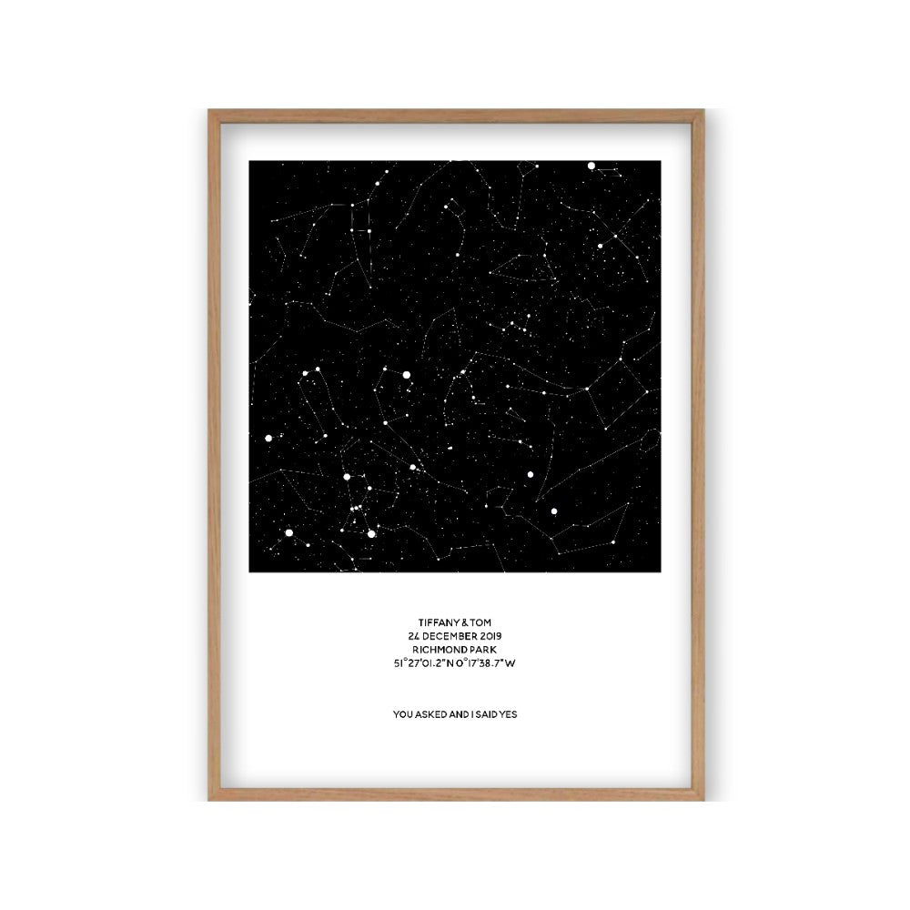Personalised Night Sky Star Map Print