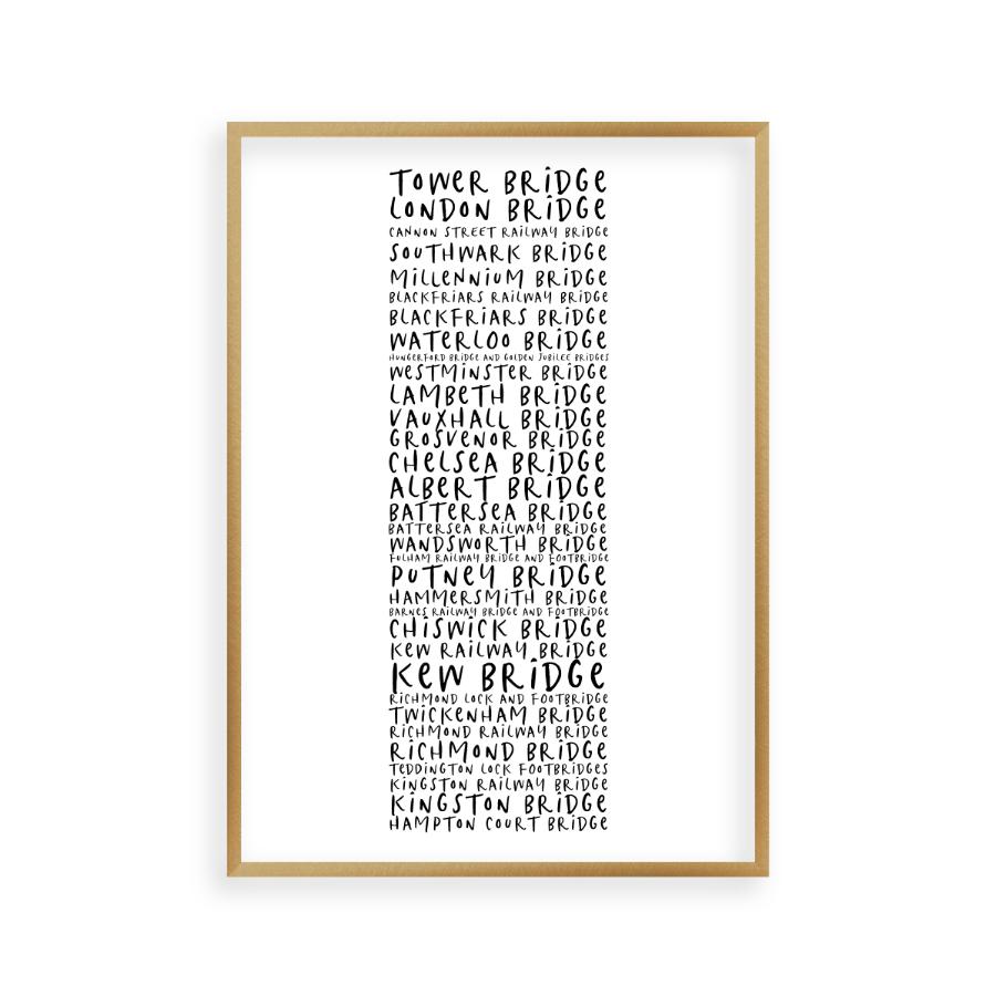 Bridges Of London Typography Print - Blim & Blum