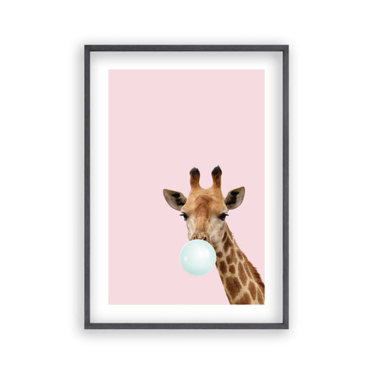 Bubblegum Giraffe Print