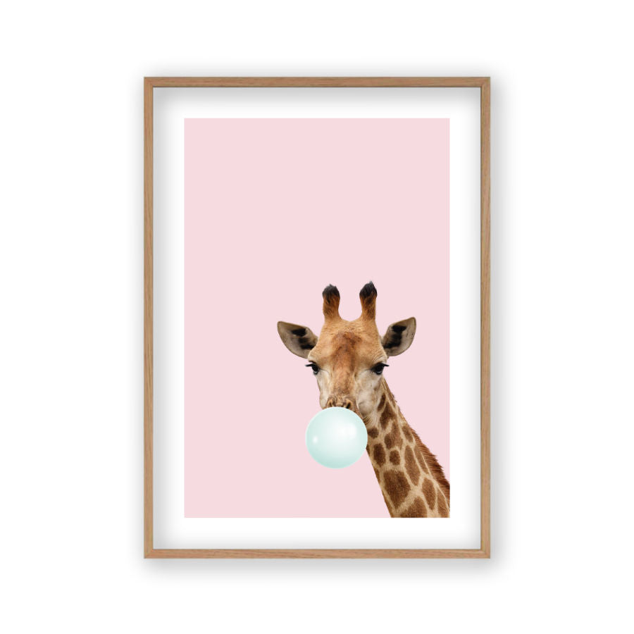 Bubblegum Giraffe Print