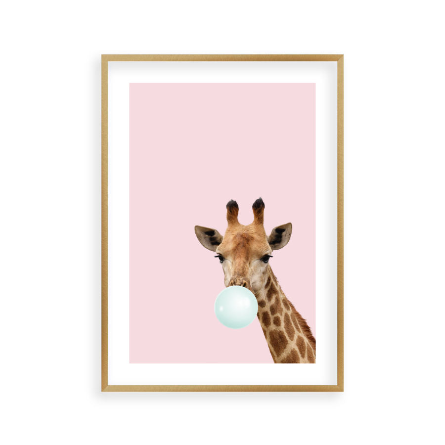Bubblegum Giraffe Print