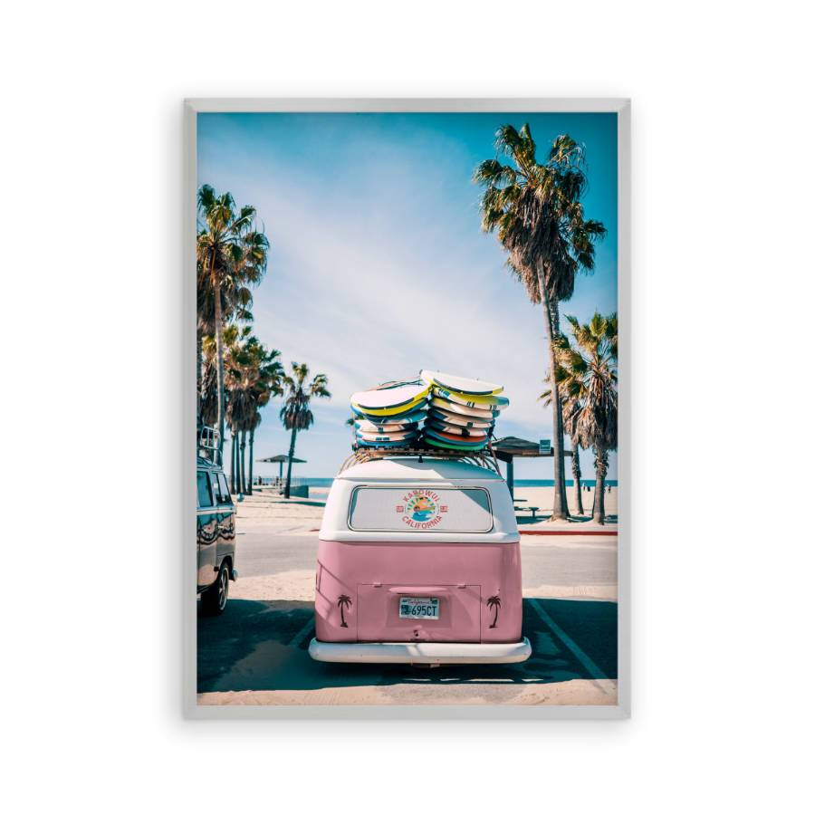 Camper Van Beach Pink Print - Blim & Blum