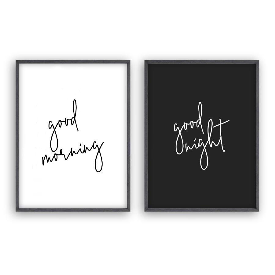Good Morning Good Night - Set Of 2 Prints - Blim & Blum