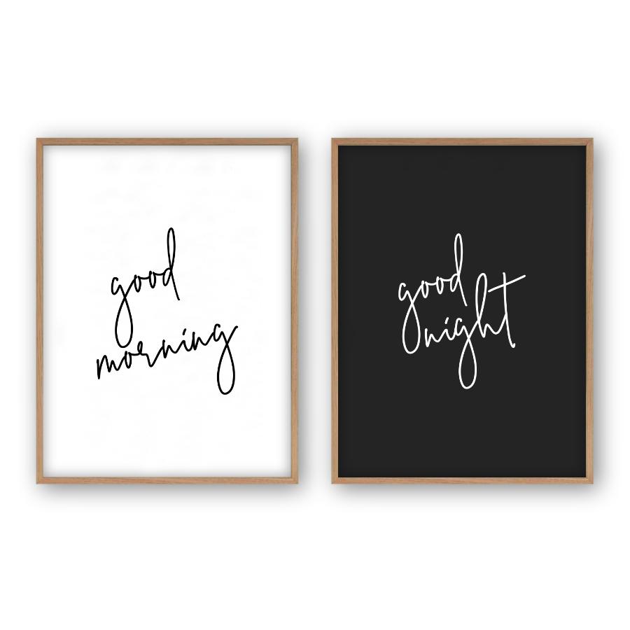 Good Morning Good Night - Set Of 2 Prints - Blim & Blum