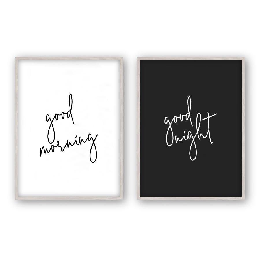 Good Morning Good Night - Set Of 2 Prints - Blim & Blum