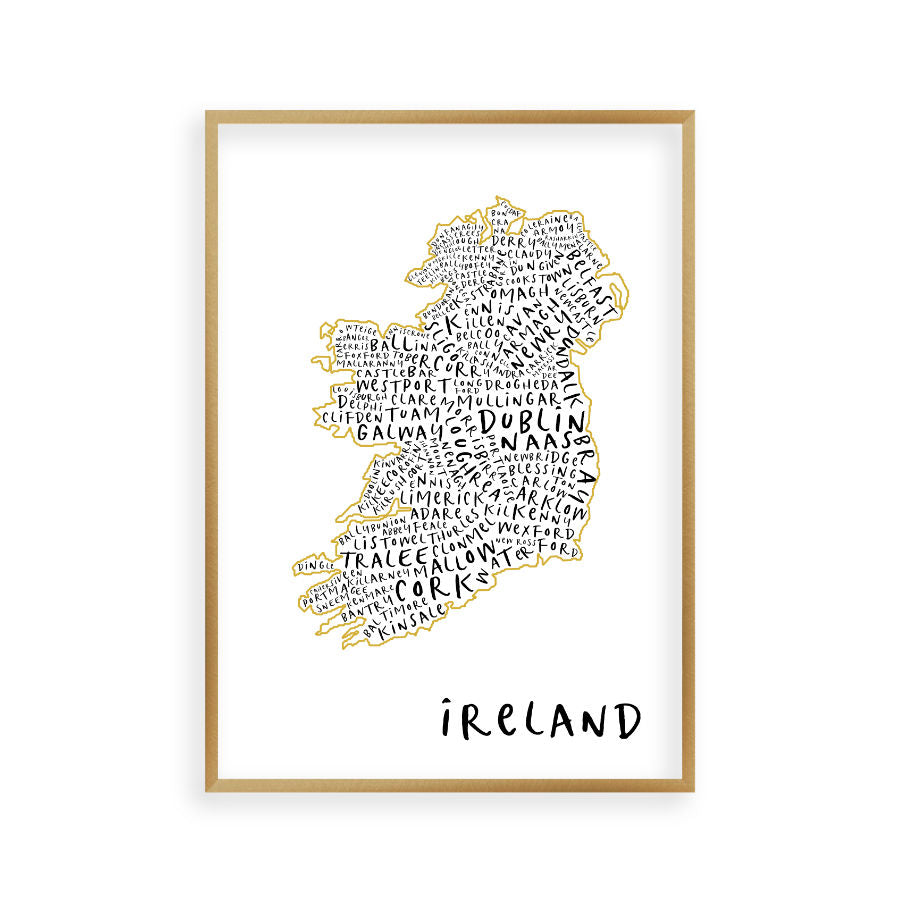 Ireland Typography Map Print