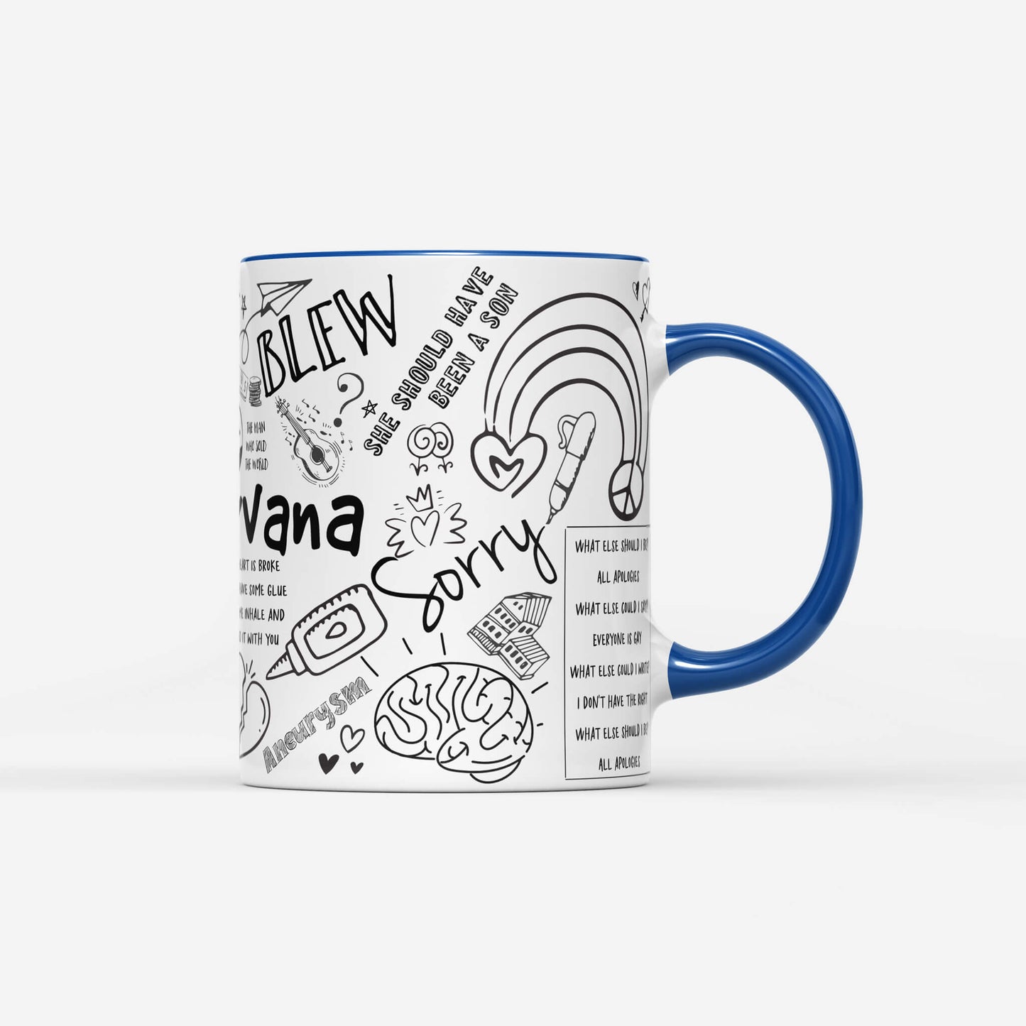 Nirvana Doodle Lyrics Mug