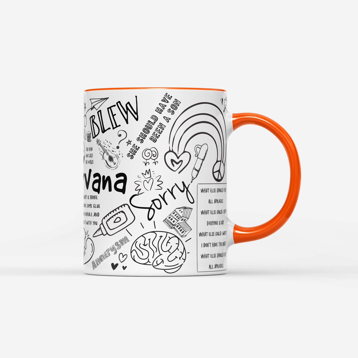 Nirvana Doodle Lyrics Mug