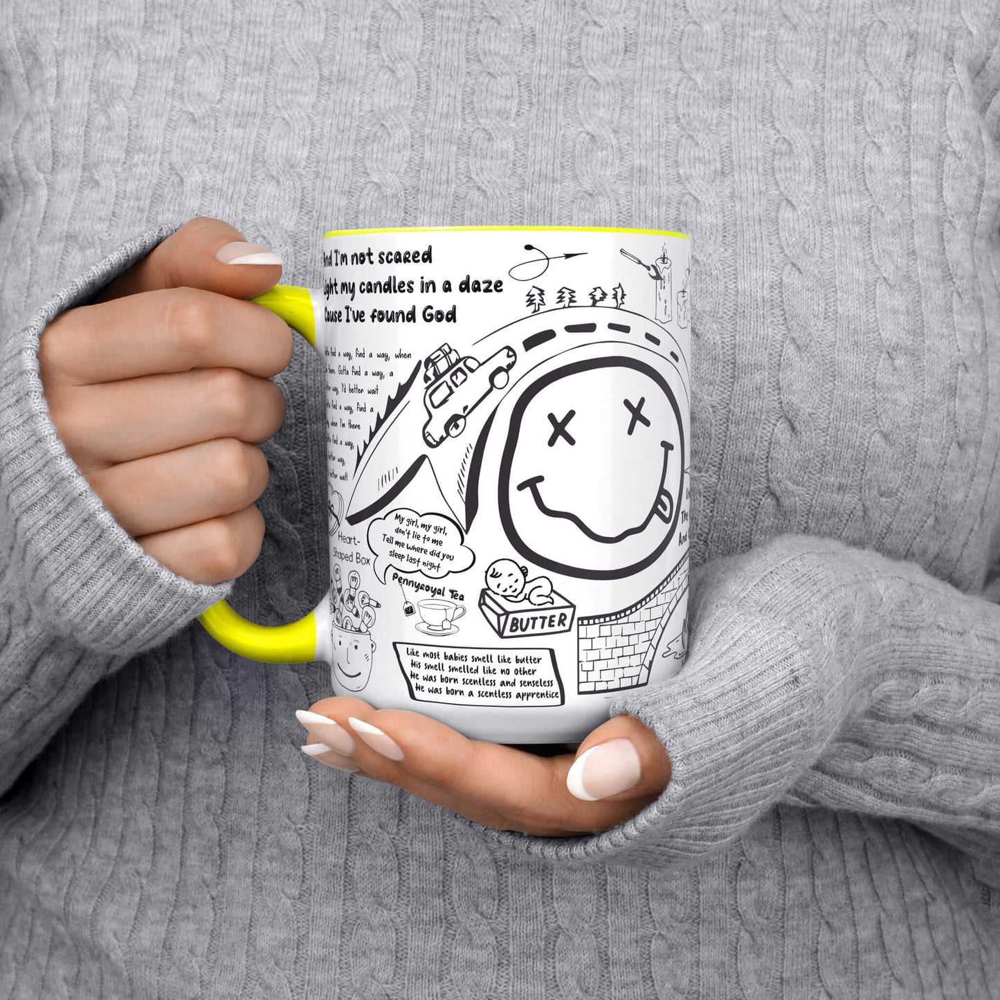 Nirvana Doodle Lyrics Mug