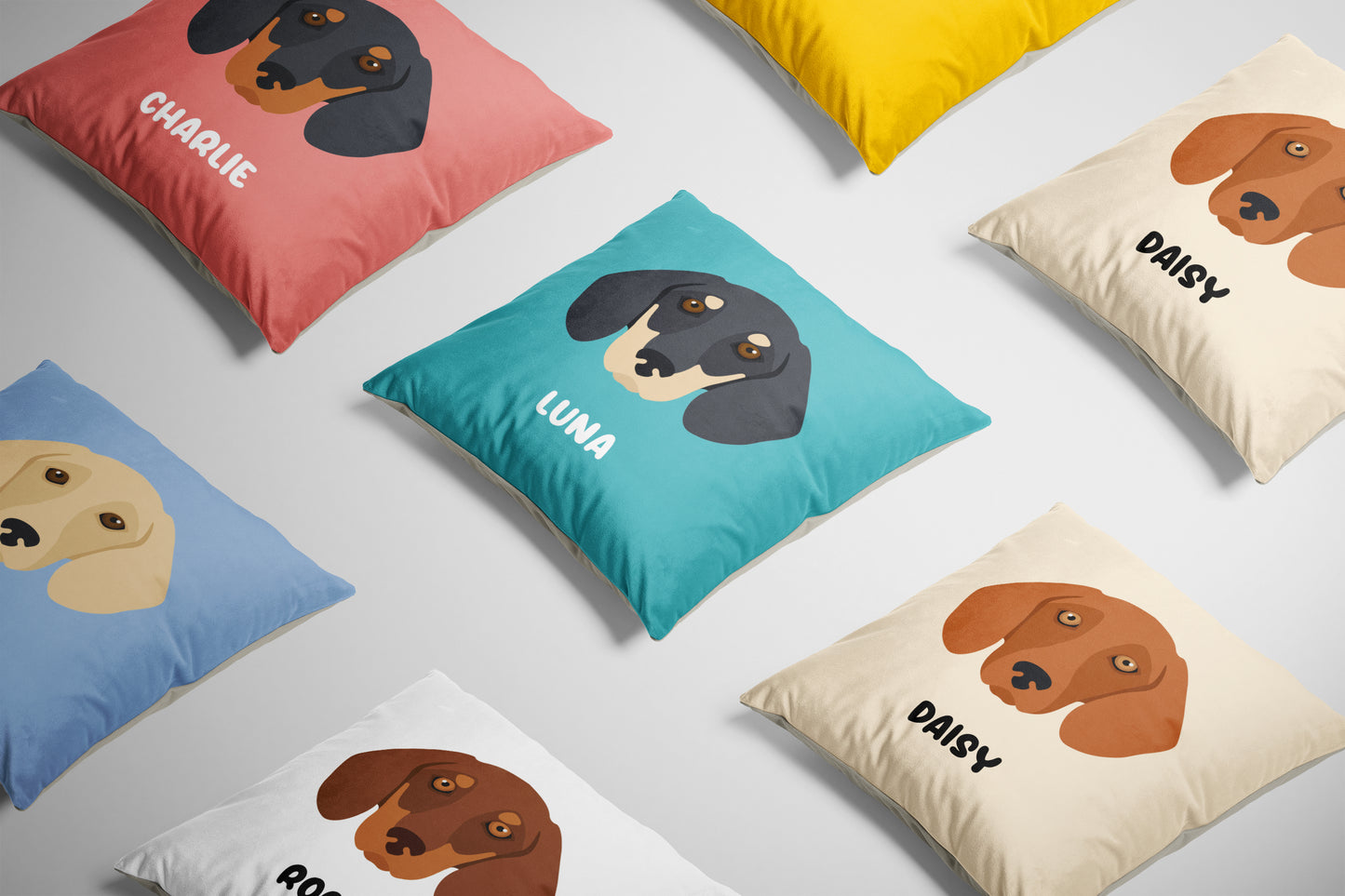 Personalised Dachshund Faux Suede Cushion