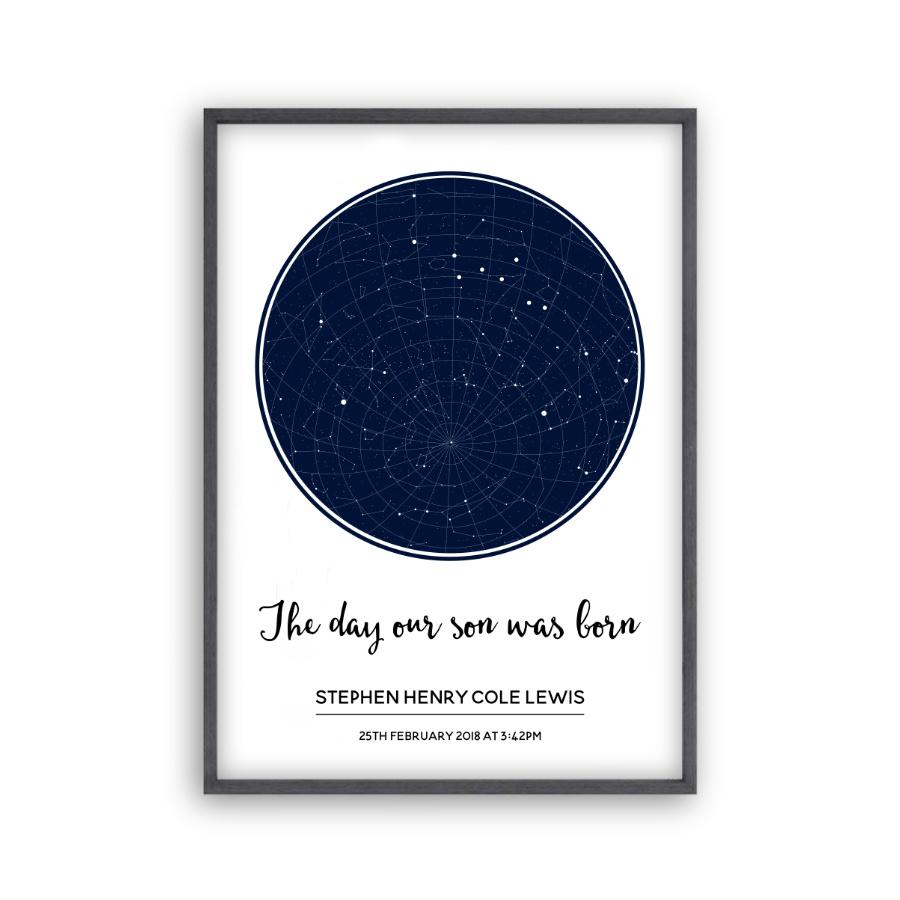 Personalised Day You Were Born Stars Print - Blim & Blum