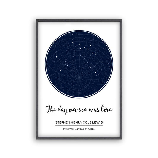 Personalised Day You Were Born Stars Print - Blim & Blum