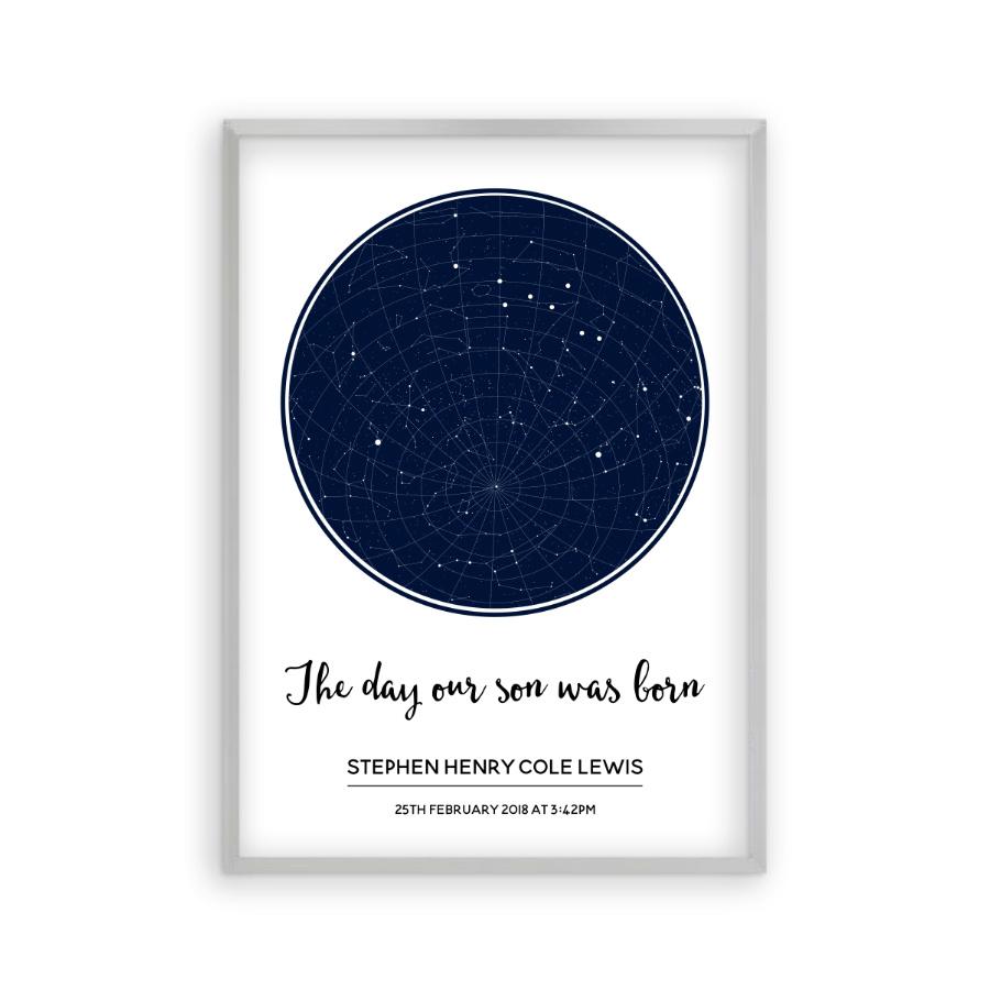 Personalised Day You Were Born Stars Print - Blim & Blum