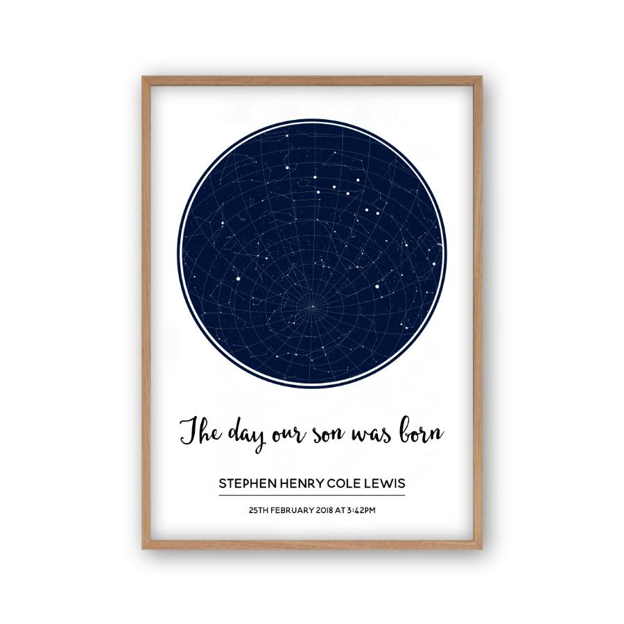 Personalised Day You Were Born Stars Print - Blim & Blum