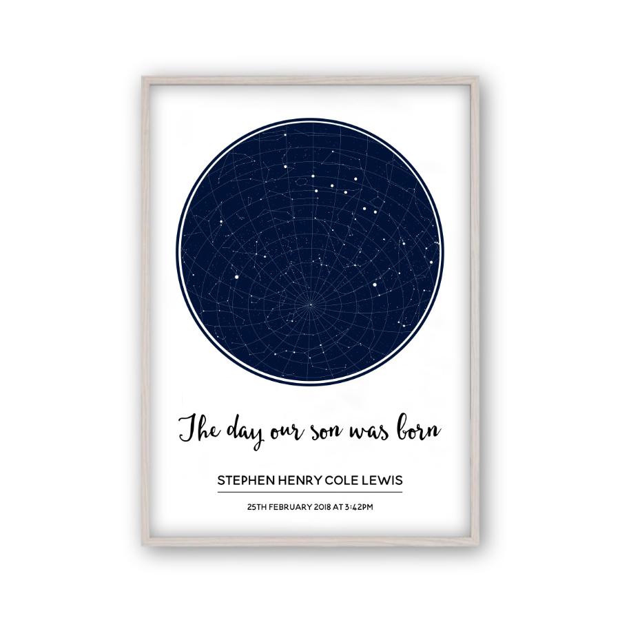 Personalised Day You Were Born Stars Print - Blim & Blum