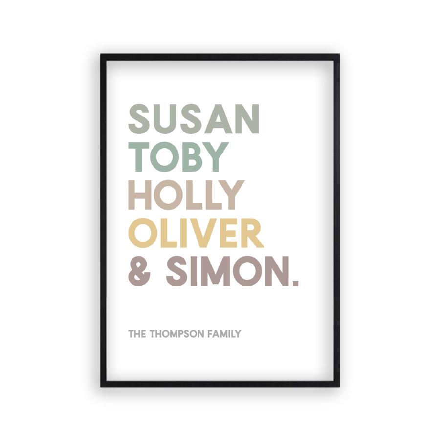 Personalised Family Names Print - Blim & Blum