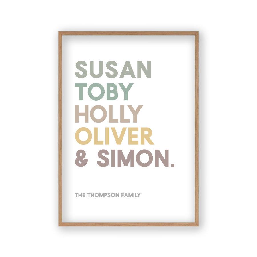 Personalised Family Names Print - Blim & Blum