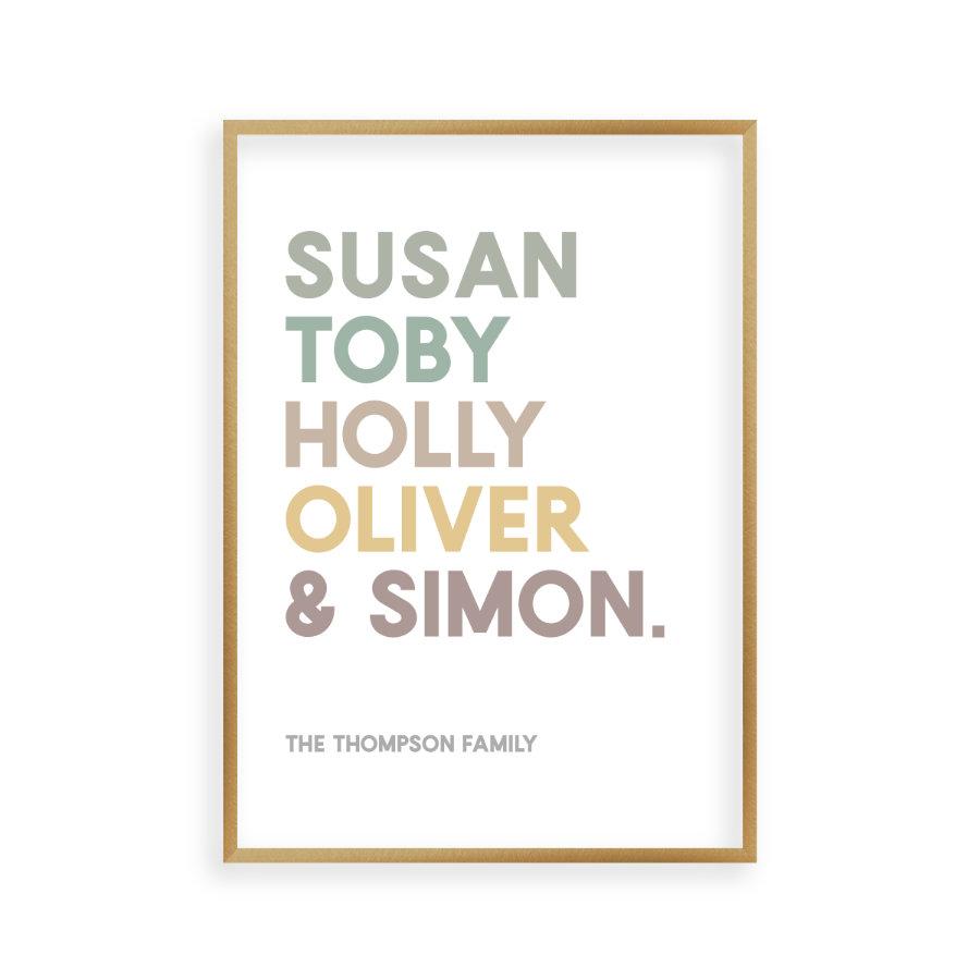 Personalised Family Names Print - Blim & Blum