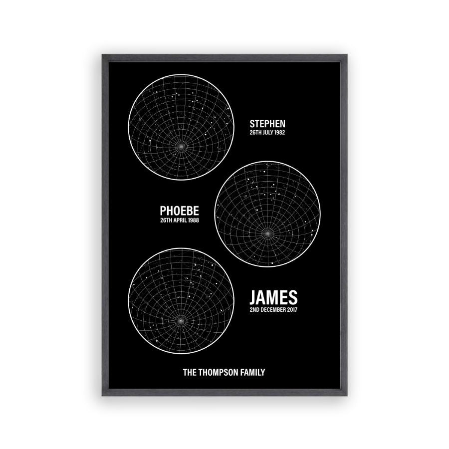 Personalised Family Star Maps Print