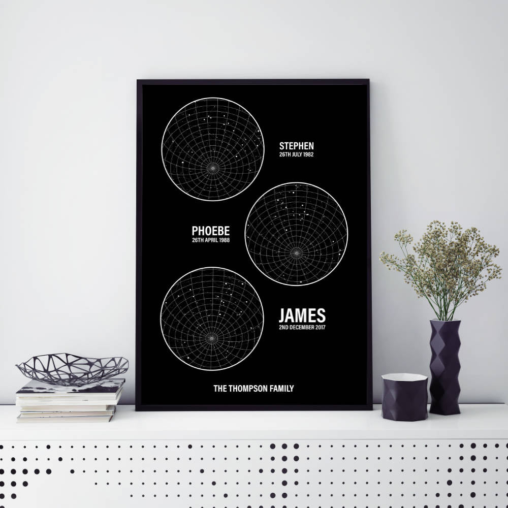 Personalised Family Star Maps Print