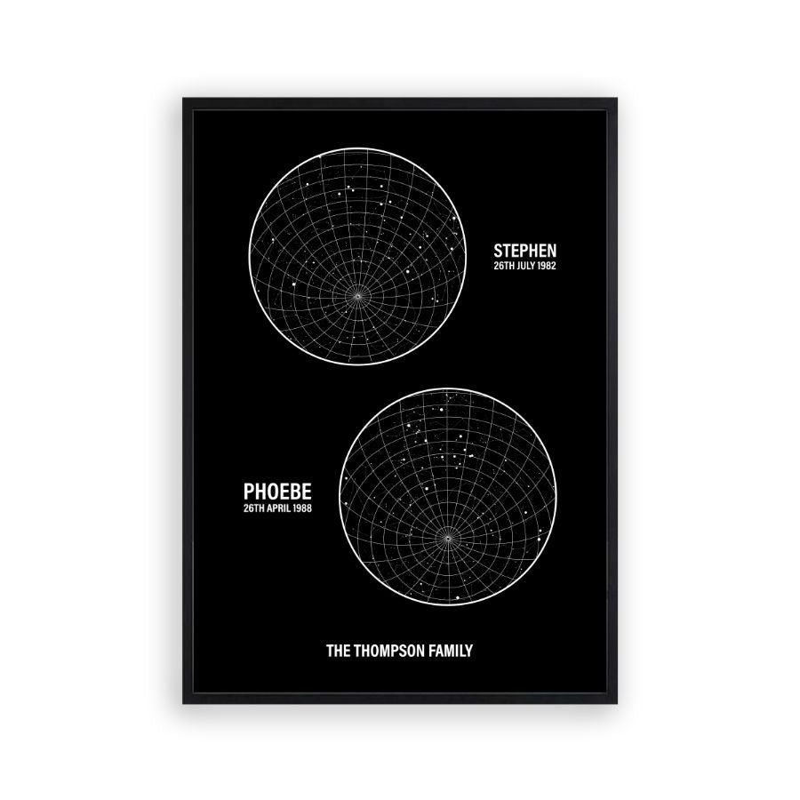 Personalised Family Star Maps Print