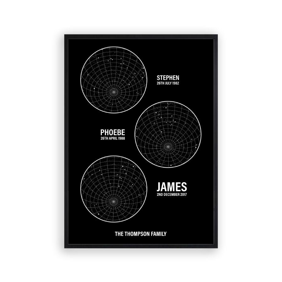 Personalised Family Star Maps Print
