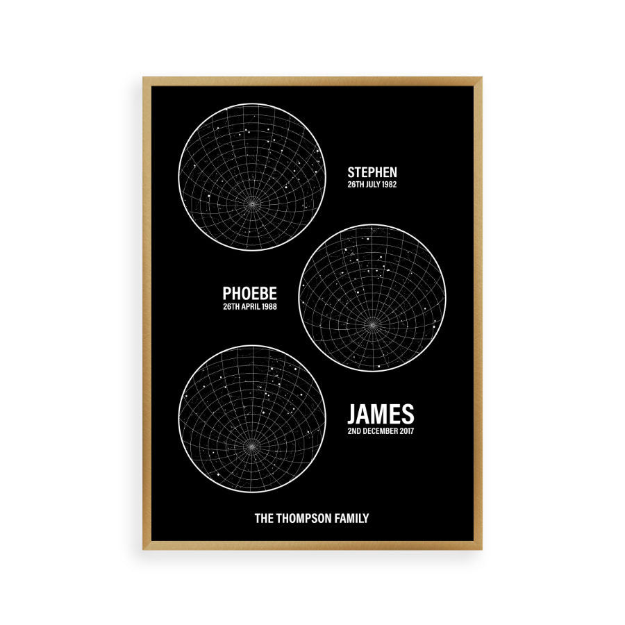 Personalised Family Star Maps Print