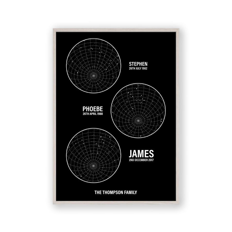 Personalised Family Star Maps Print