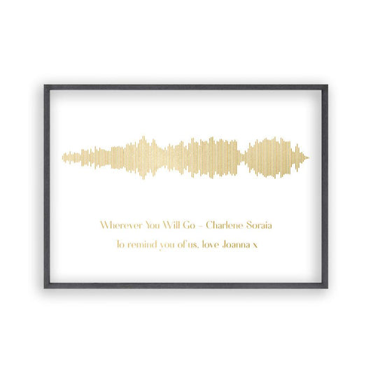 Personalised Gold Foil Favourite Song Sound Wave Print - Blim & Blum