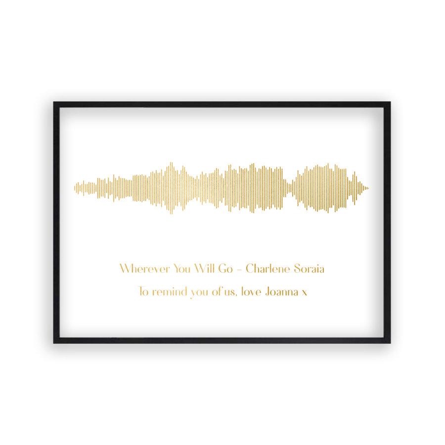 Personalised Gold Foil Favourite Song Sound Wave Print - Blim & Blum