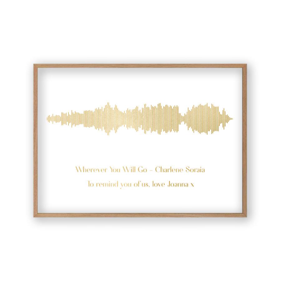 Personalised Gold Foil Favourite Song Sound Wave Print - Blim & Blum
