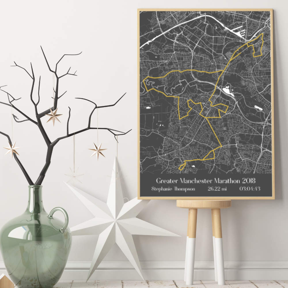 Personalised Greater Manchester Marathon Map Print