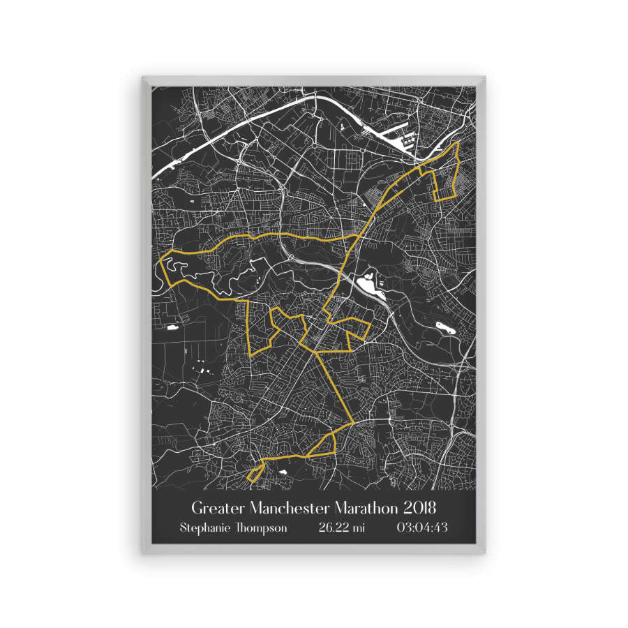 Personalised Greater Manchester Marathon Map Print