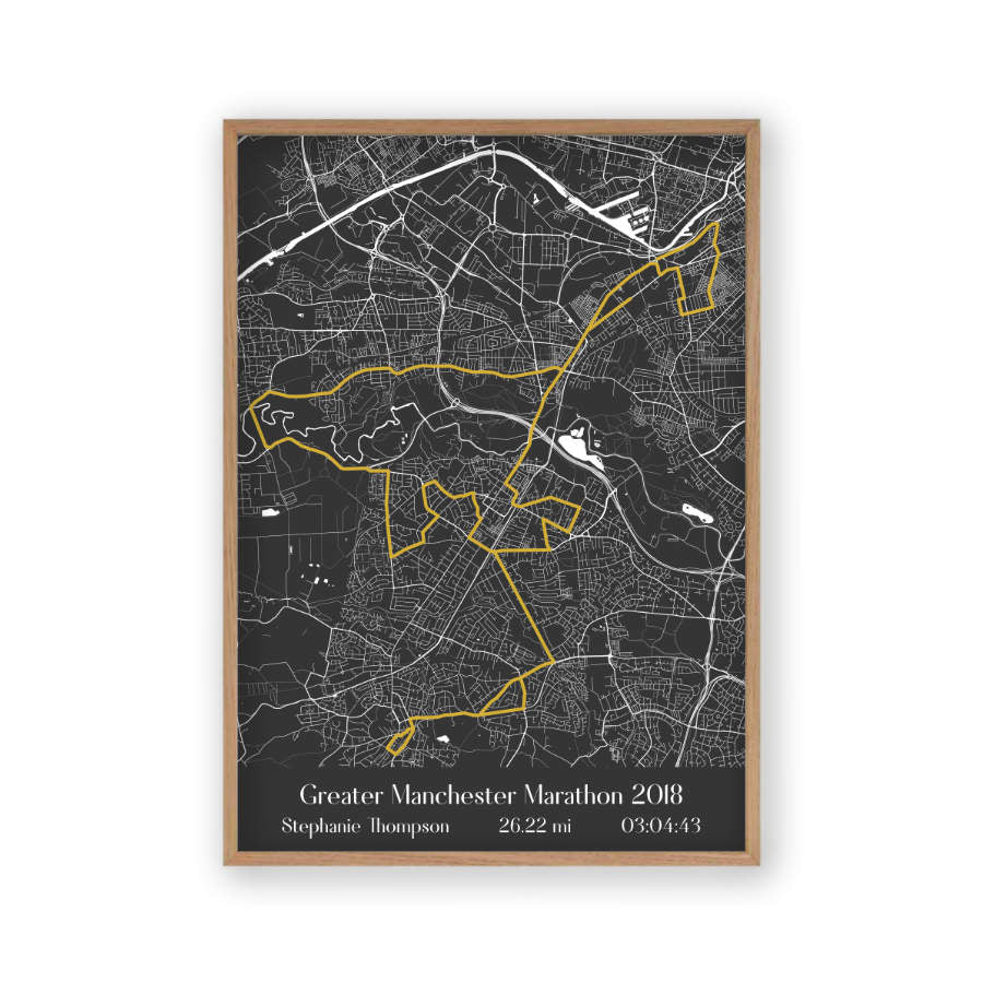 Personalised Greater Manchester Marathon Map Print