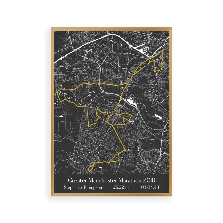 Personalised Greater Manchester Marathon Map Print