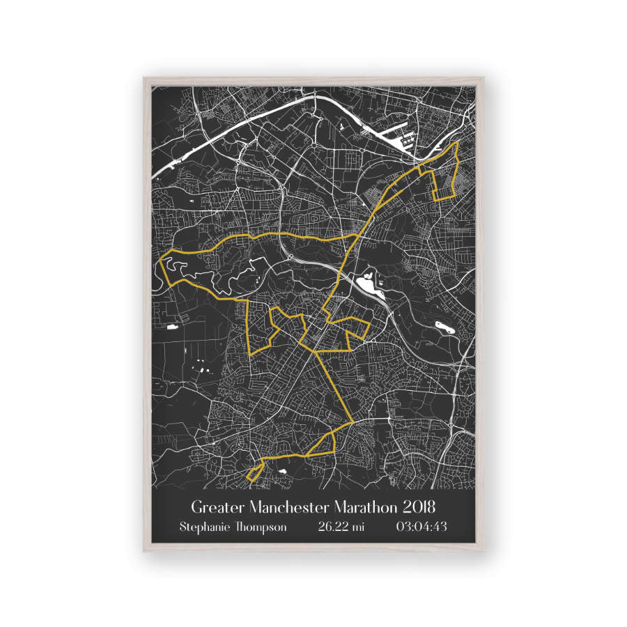 Personalised Greater Manchester Marathon Map Print