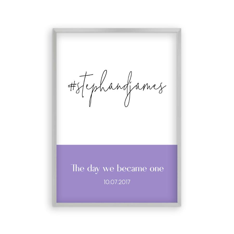 Personalised Hashtag Wedding Print - Blim & Blum