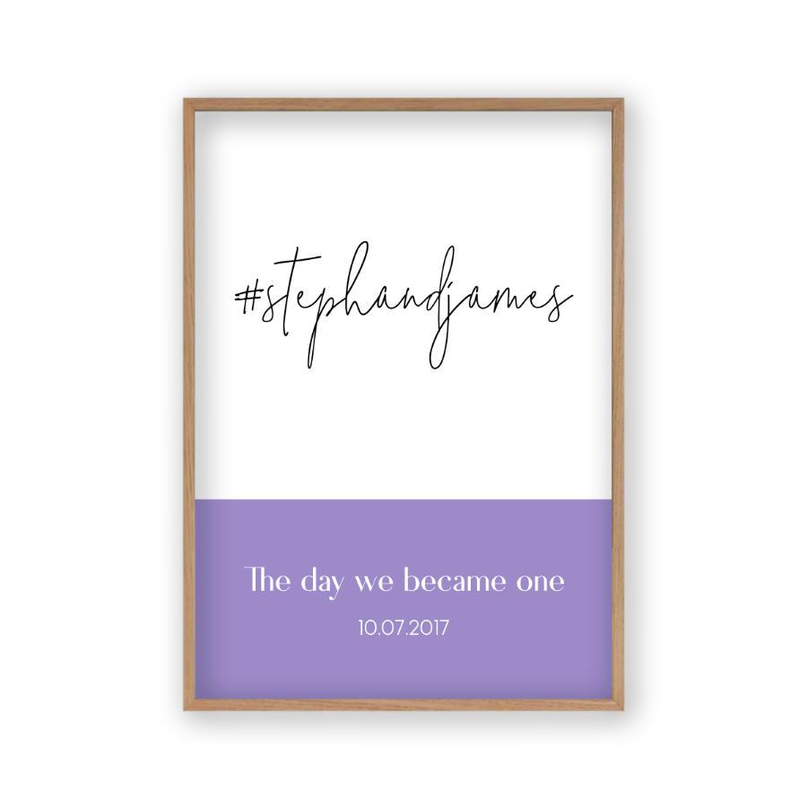 Personalised Hashtag Wedding Print - Blim & Blum