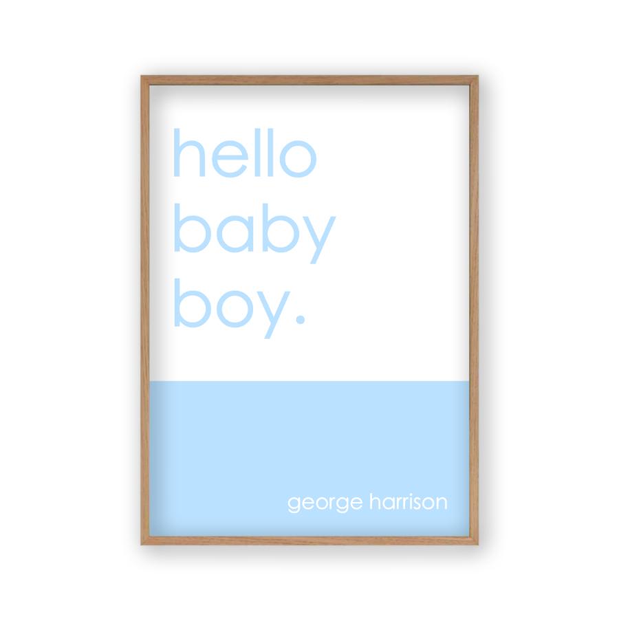 Personalised Hello Baby Boy Print - Blim & Blum