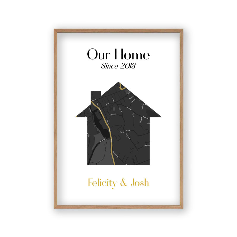 Personalised Map Home Print