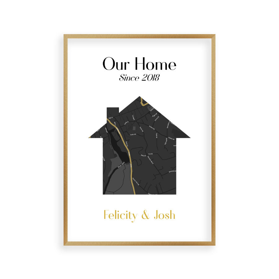 Personalised Map Home Print