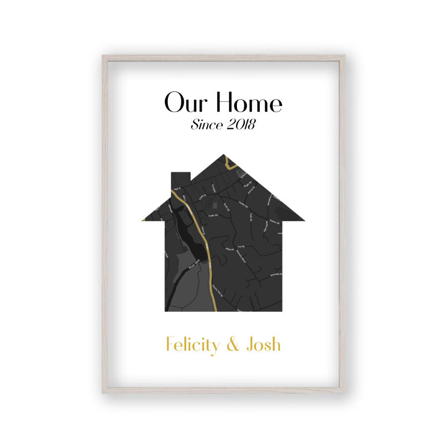 Personalised Map Home Print