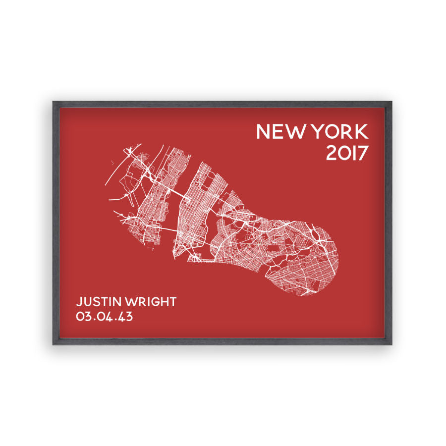 Personalised Marathon Or Running Race Location Map Print