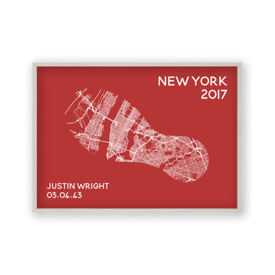 Personalised Marathon Or Running Race Location Map Print