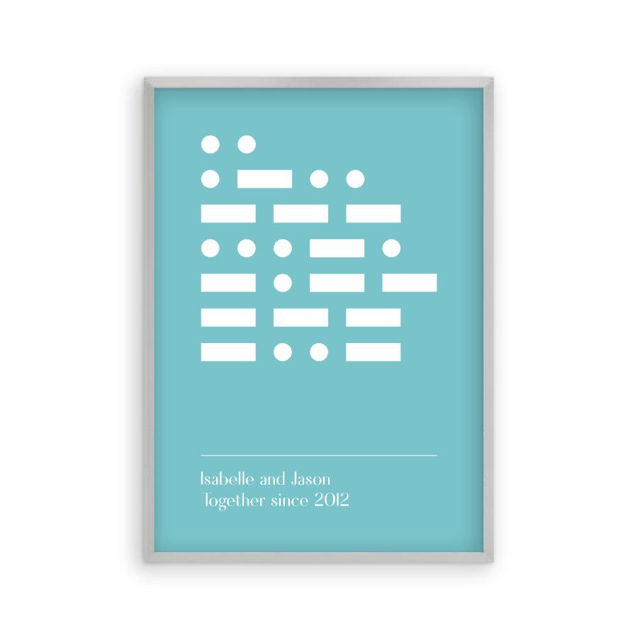 Personalised Morse Code Message Print - Blim & Blum