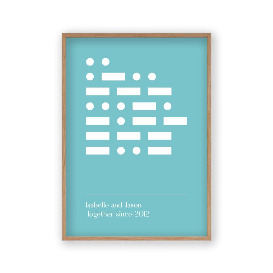 Personalised Morse Code Message Print - Blim & Blum