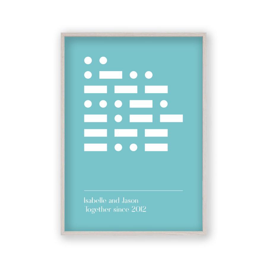 Personalised Morse Code Message Print - Blim & Blum